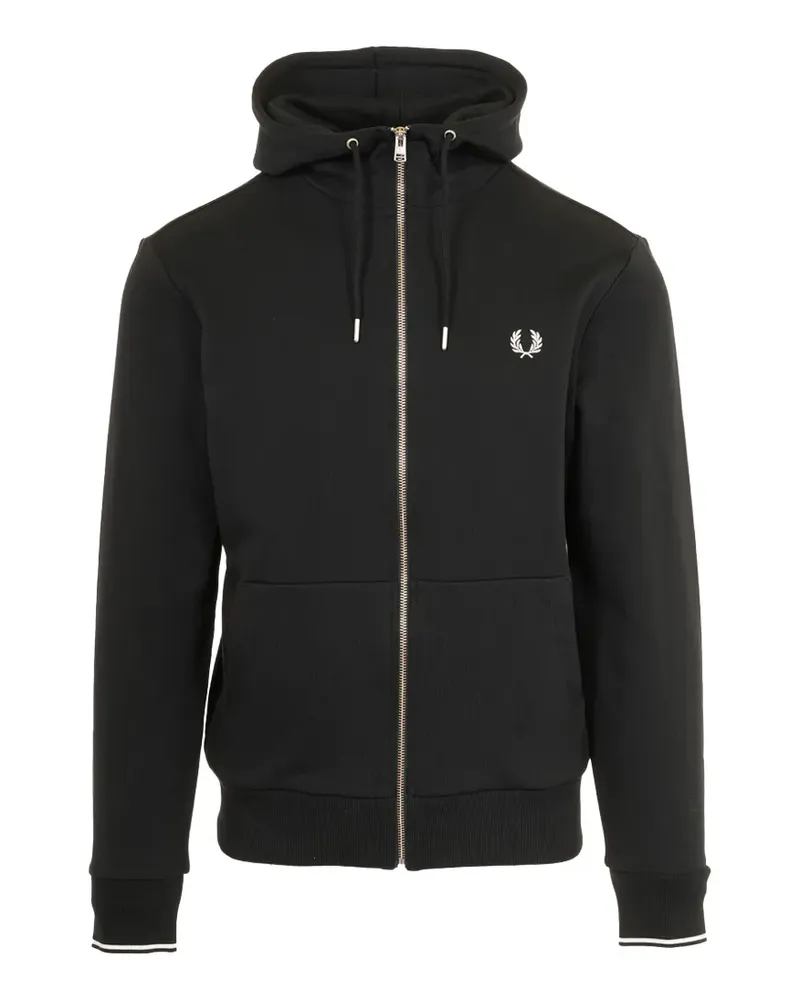 Fred Perry Kapuzenjacke mit Reißverschluss - Schwarz Schwarz