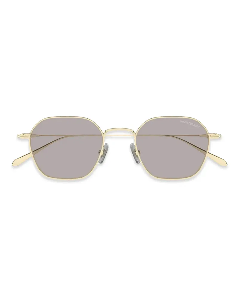 Montblanc Sonnenbrille mit geometrischem Gestell - Gold Gold