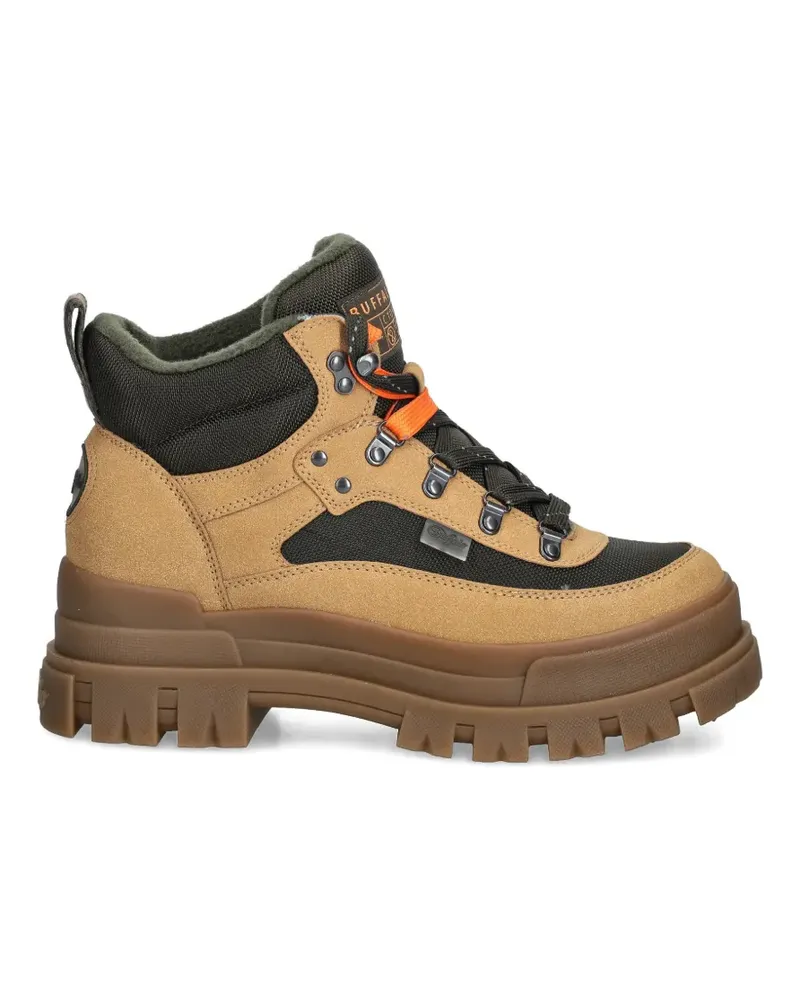 Buffalo Aspha lug-sole lace-up boots - Nude Nude