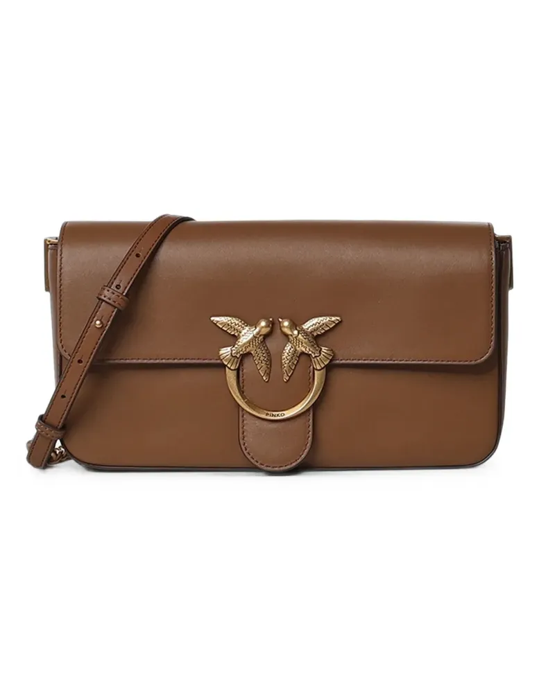 Pinko Love Birds Schultertasche - Braun Braun