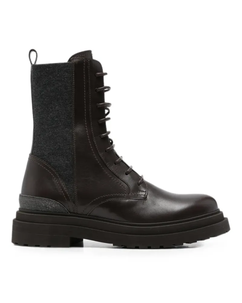 Brunello Cucinelli lace-up leather boots - Braun Braun