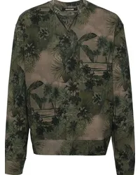 Roberto Cavalli Sweatshirt mit Hawaii-Print Grün