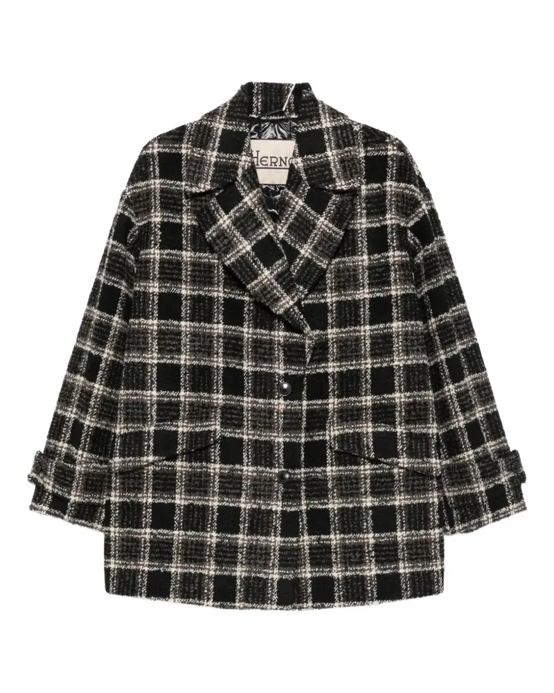 Herno Karierte Cabanjacke - Schwarz Schwarz