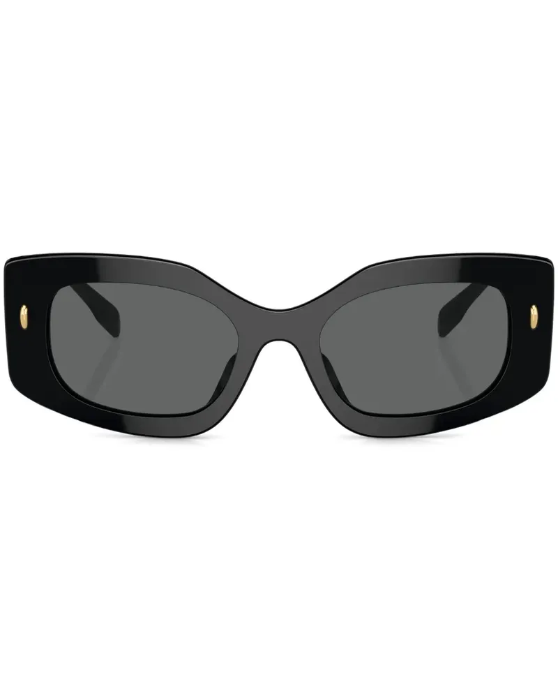Tory Burch Miller Sonnenbrille mit eckigem Gestell - Schwarz Schwarz