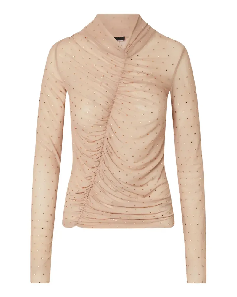 Liu Jo full rhinestone tulle T-shirt - Nude Nude