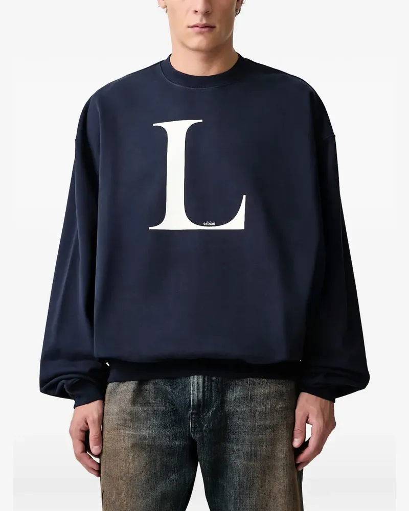 VETEMENTS L-esbian logo-print sweatshirt - Blau Blau