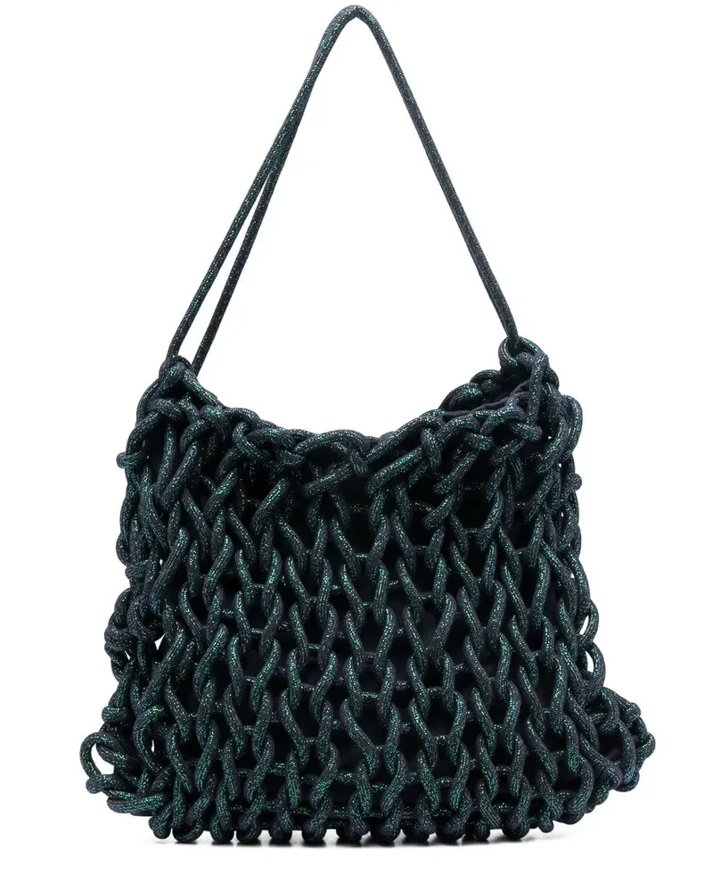 Alienina Gewebte Sara Schultertasche - Blau Blau