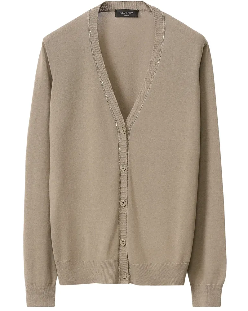 Fabiana Filippi Cardigan mit Pailletten - Braun Braun