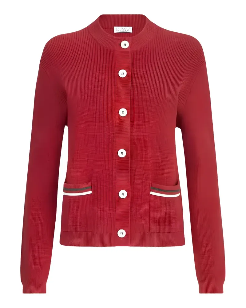 Brunello Cucinelli Gerippter Cardigan mit Knöpfen - Rot Rot