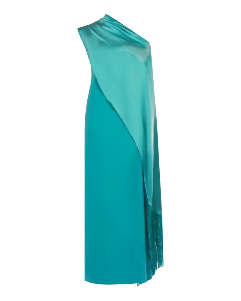 Taller Marmo Berenson One-Shoulder-Maxikleid mit Fransen - Blau Blau