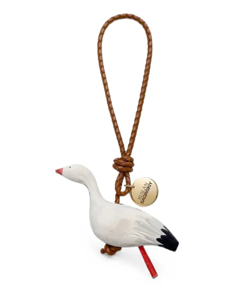RUSLAN BAGINSKIY Stork Taschenanhänger - Weiß Weiß