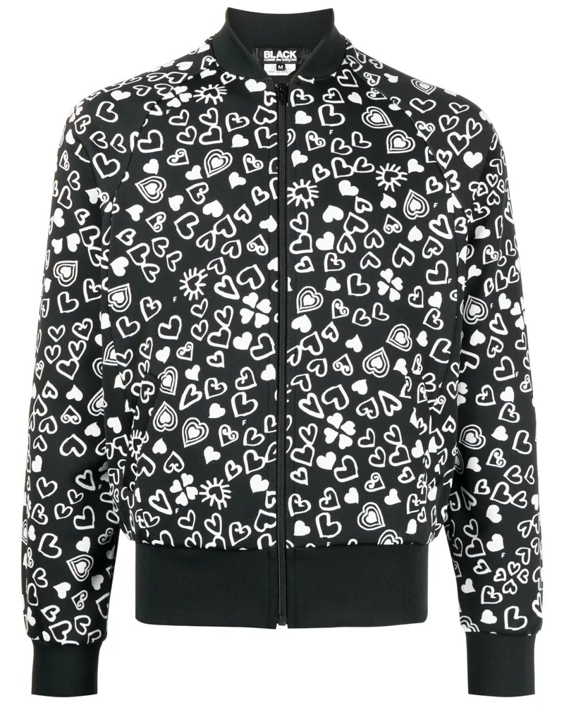 Comme des Garçons Bomberjacke mit Herz-Print - Schwarz Schwarz