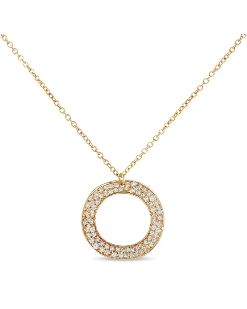 Ippolita diamond circular-pendant necklace - Gold Gold