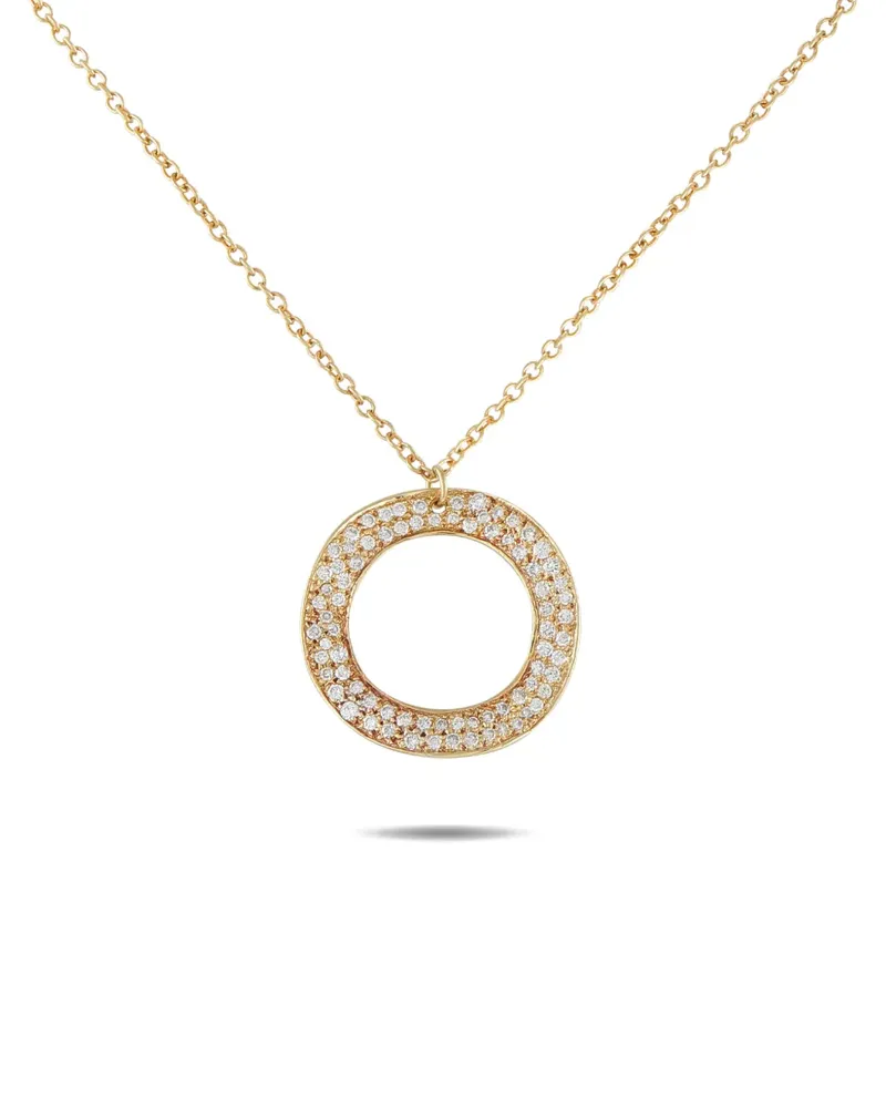 Ippolita diamond circular-pendant necklace - Gold Gold