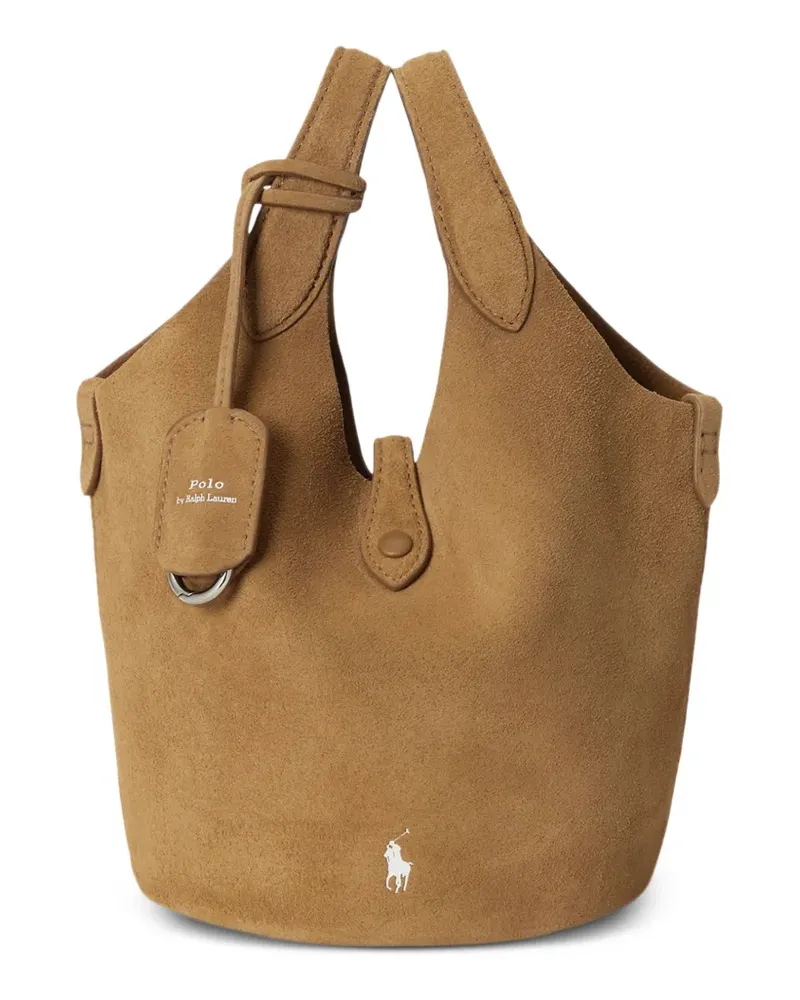 Ralph Lauren Kleine Polo Play Tote Bag aus Wildleder - Braun Braun