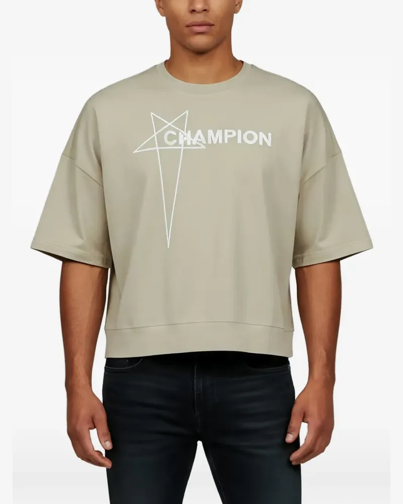 Rick Owens x Champion Tommy logo-print T-shirt - Nude Nude