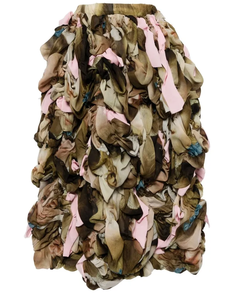 Comme des Garçons Midirock im Layering-Look - Nude Nude