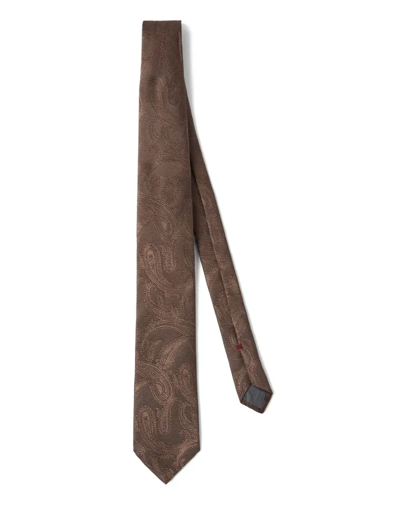 Brunello Cucinelli Jacquard-Krawatte mit Paisleymuster - Braun Braun