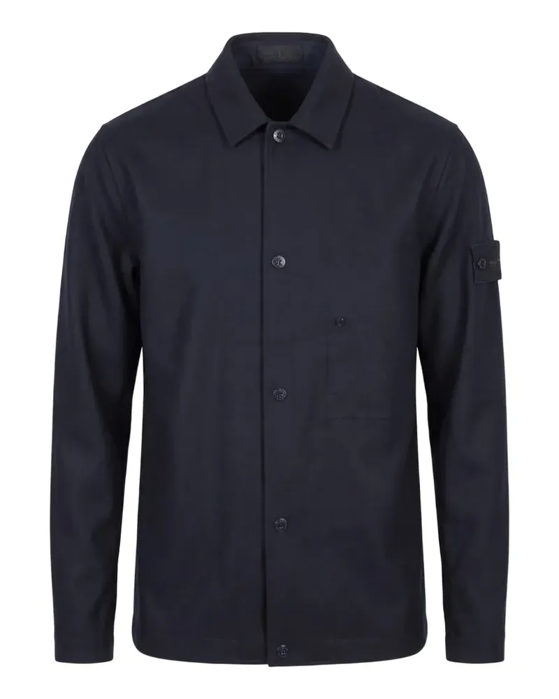 Stone Island Hemd mit Logo-Patch - Blau Blau