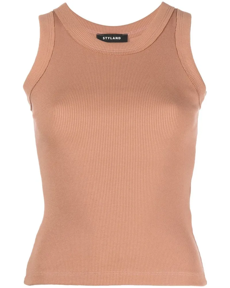 STYLAND Geripptes Top - Nude Nude