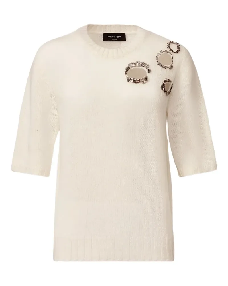 Fabiana Filippi Cut-Out-Pullover mit Schmuckstickerei - Nude Nude