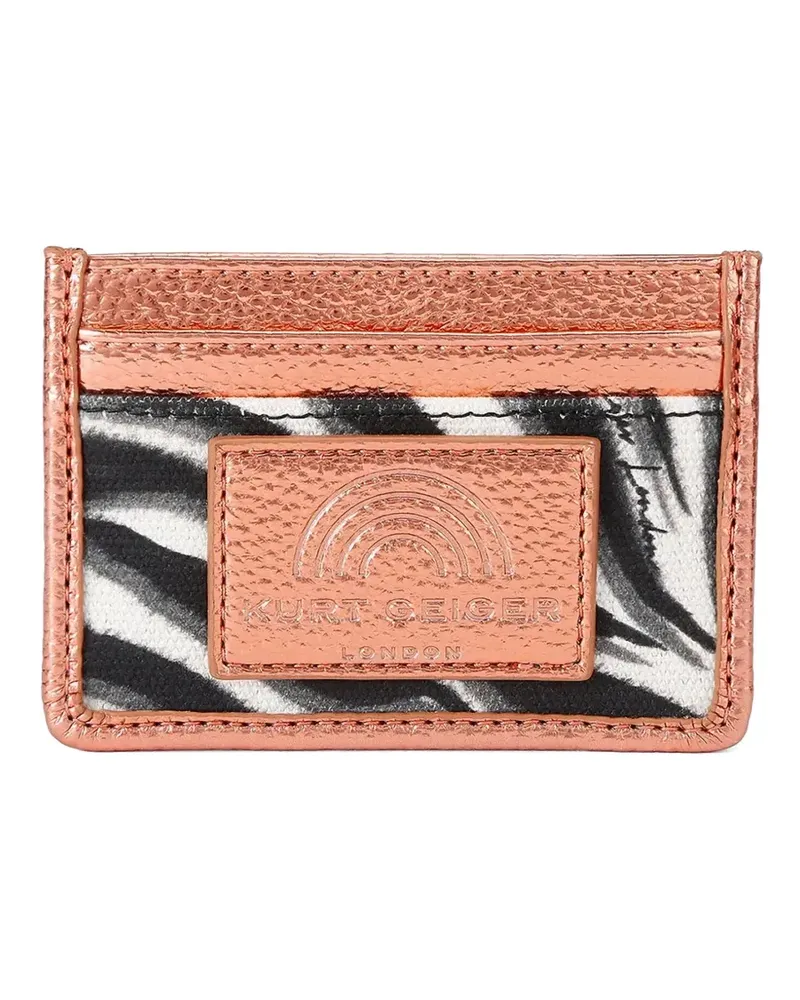 Kurt Geiger Southbank zebra-print metallic card holder - Rosa Rosa