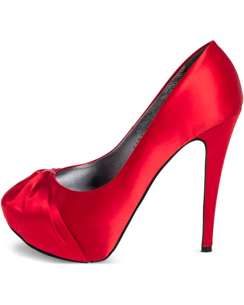 Gina Pre-owned  Plateau-Pumps aus Satin 130mm - Rot Rot