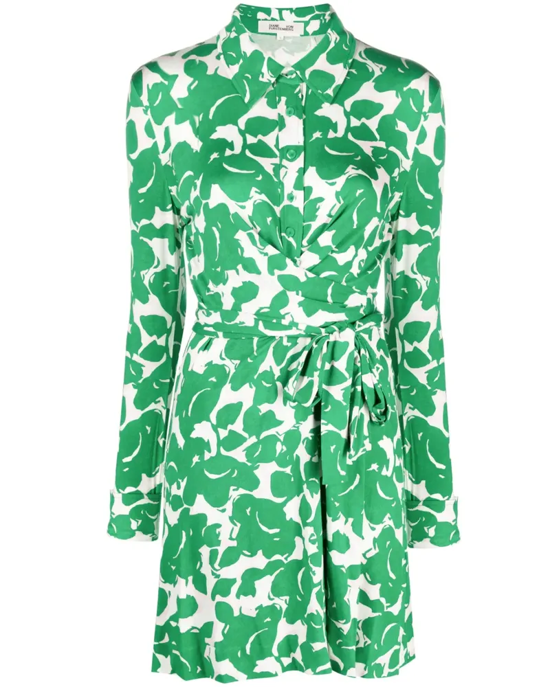 Diane von Furstenberg Minikleid mit grafischem Print - Grün Grün