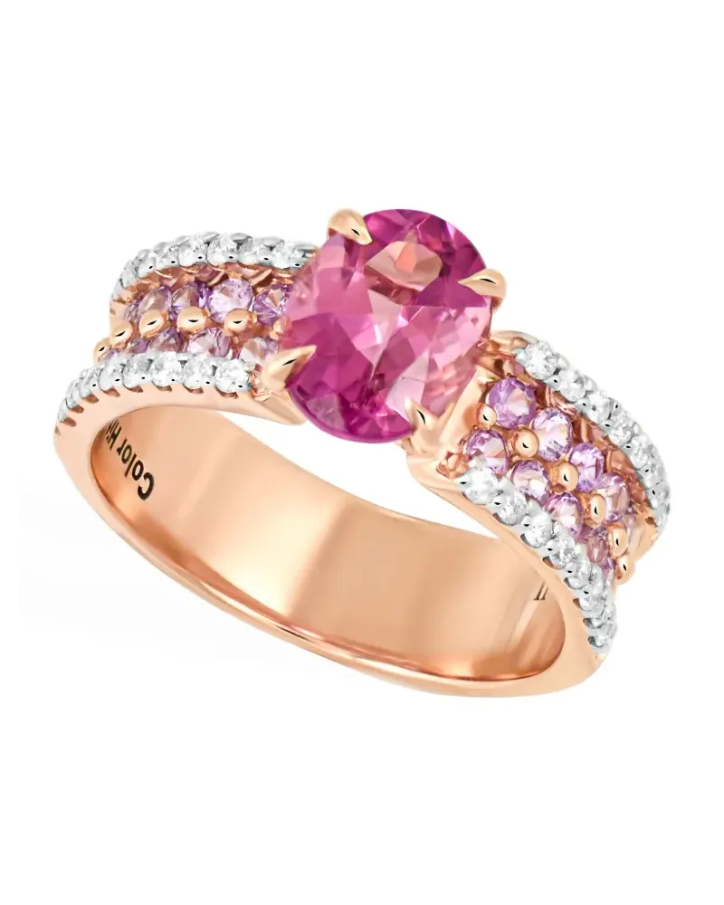 BRUMANI 18kt Colour Hits Rotgoldring mit Schmucksteinen - Rose gold and pink Rose