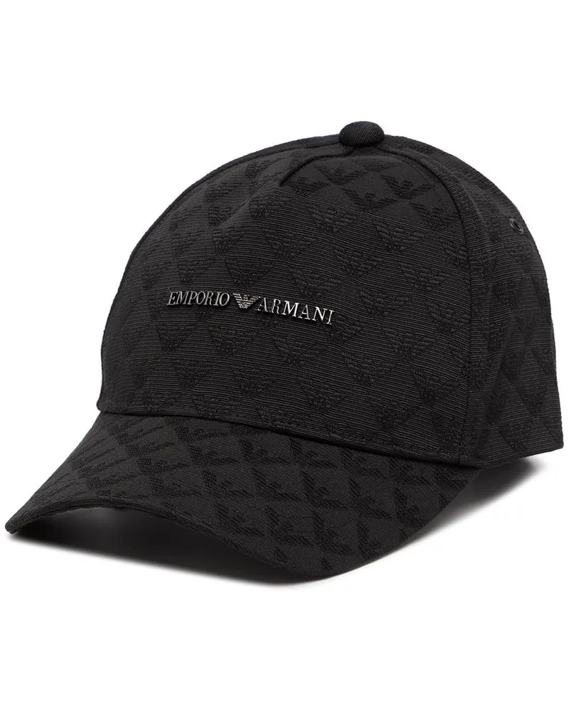 Emporio Armani Baseballkappe mit Logo-Print - Schwarz Schwarz