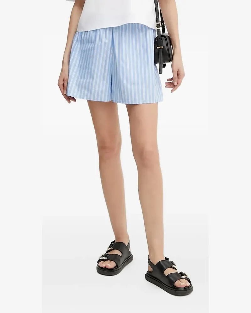 IVY & OAK Gestreifte Shorts mit elastischem Bund - Blau Blau