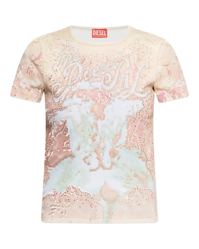 Diesel Verziertes T-Shirt - Nude Nude