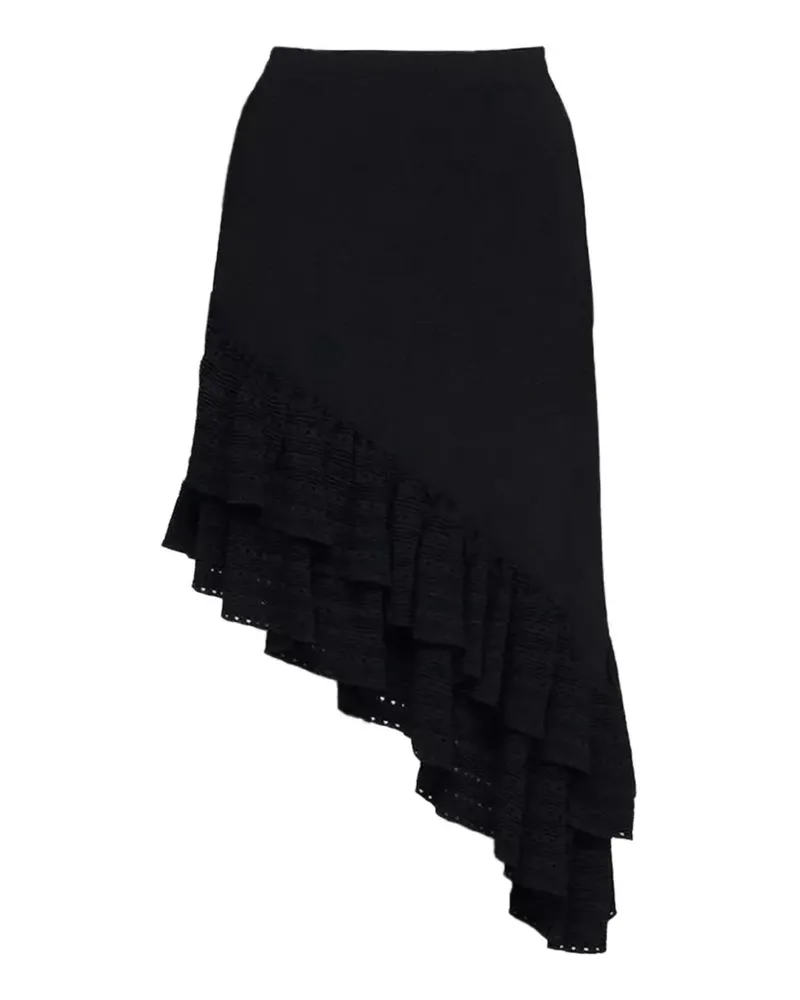 Sandro ruffled asymmetric skirt - Schwarz Schwarz