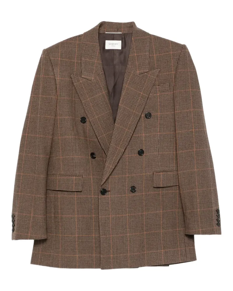 Saint Laurent Kariertes Sakko - Braun Braun