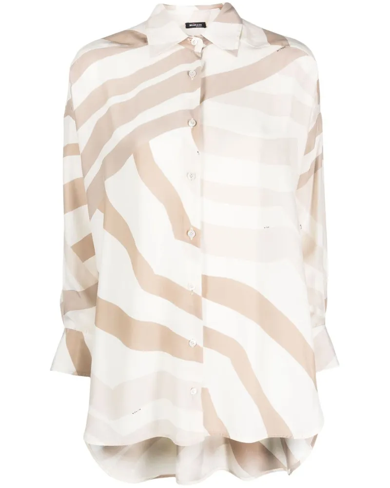 Kiton Hemd mit abstraktem Print - Nude Nude