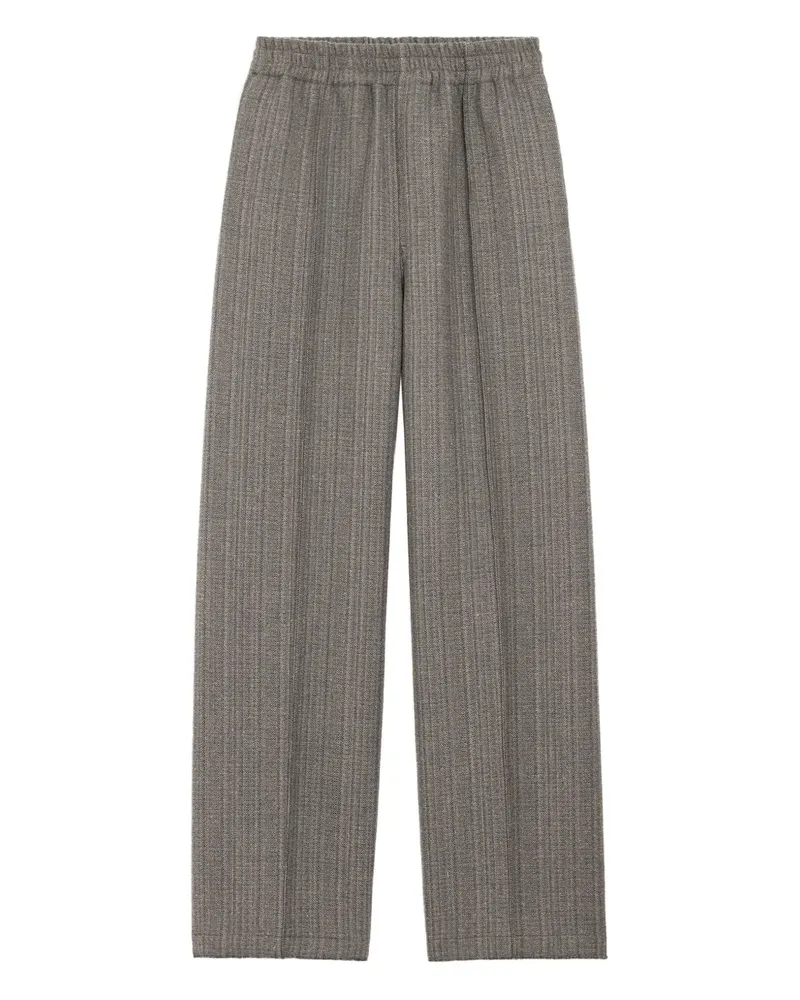 AMI Paris Hose mit Fischgrätenmuster - Braun Braun