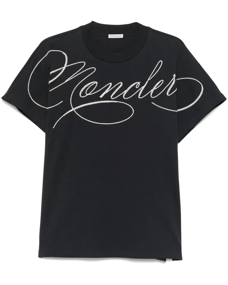 Moncler T-Shirt mit Logo-Stickerei - Blau Blau