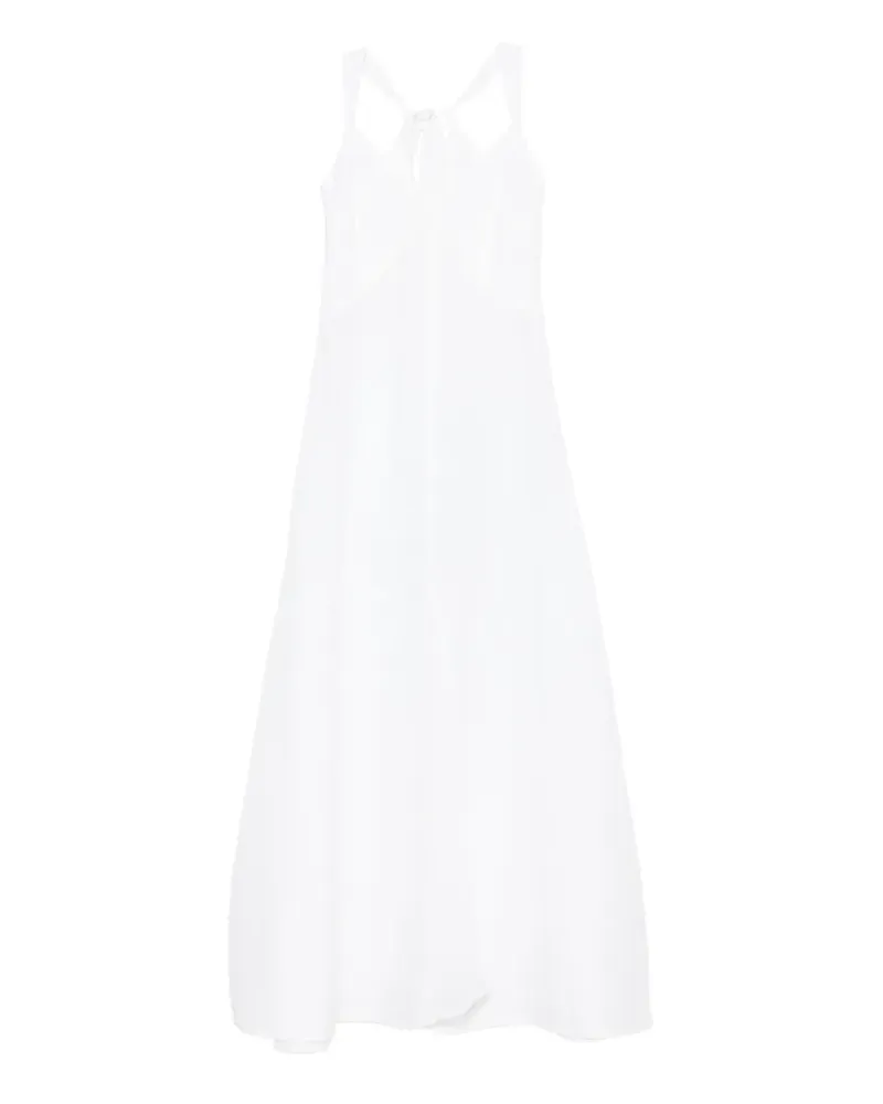 120% Lino halterneck A-line maxi dress - Weiß Weiß