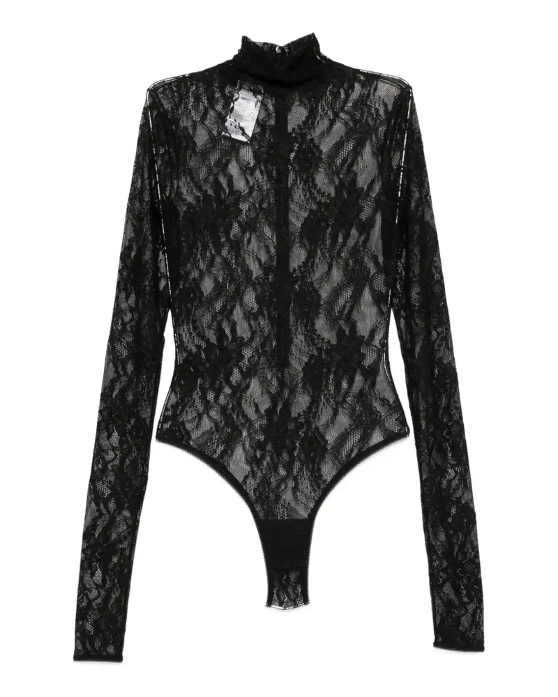 ANDAMANE Ziggy lace-patterned high-neck bodysuit - Schwarz Schwarz