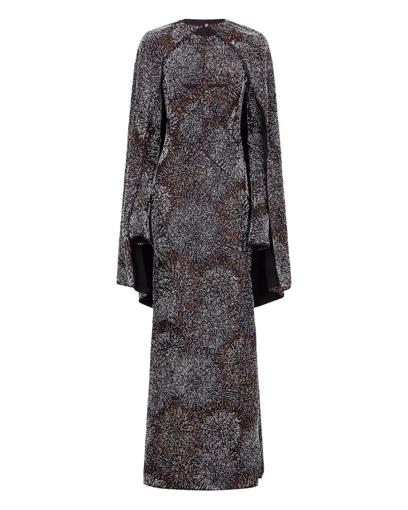 Paco Rabanne long-sleeve pearl crepe dress - Schwarz Schwarz