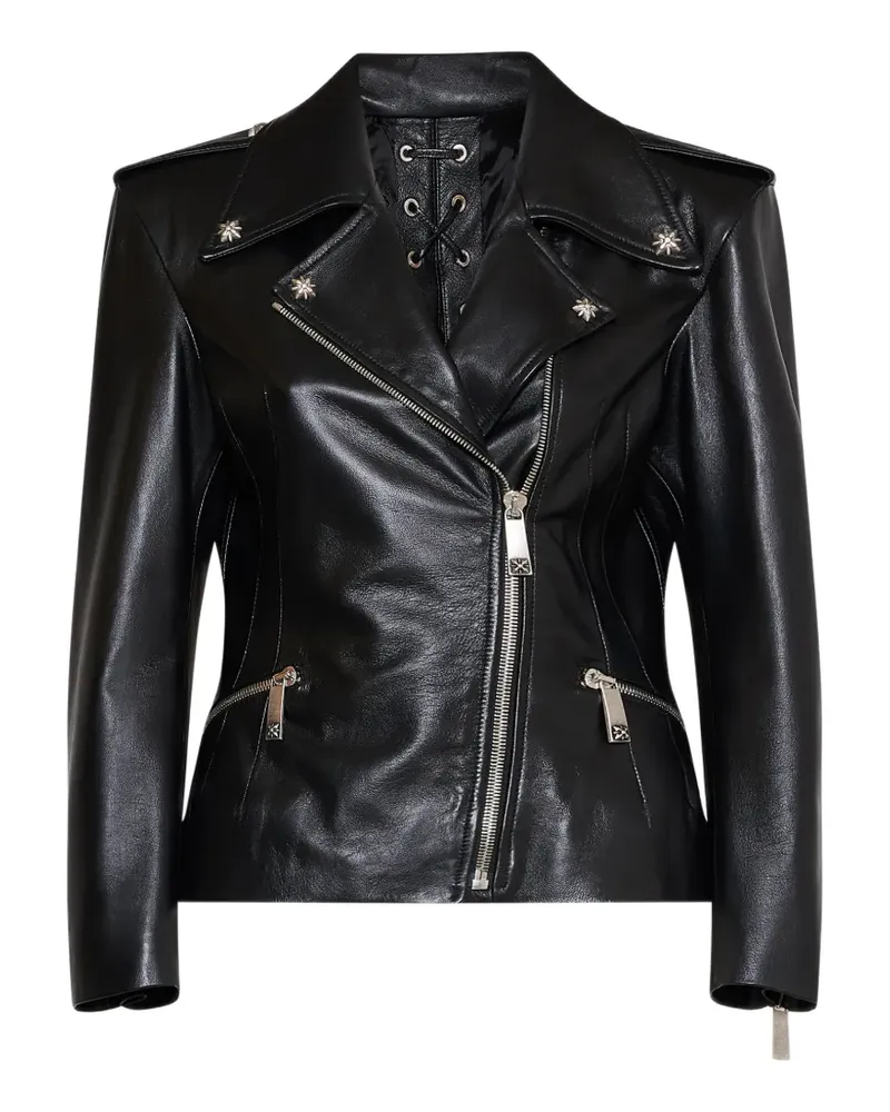 John Richmond lace-up biker jacket - Schwarz Schwarz