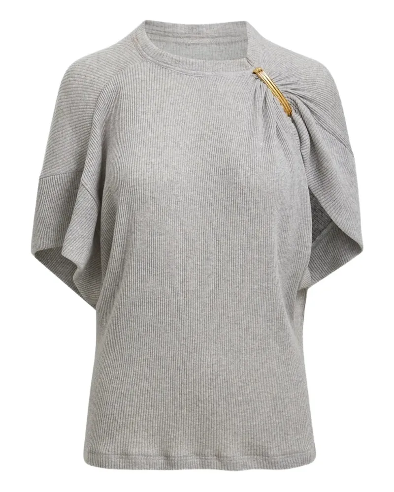 Brandon Maxwell Faye gathered-detail top - Grau Grau