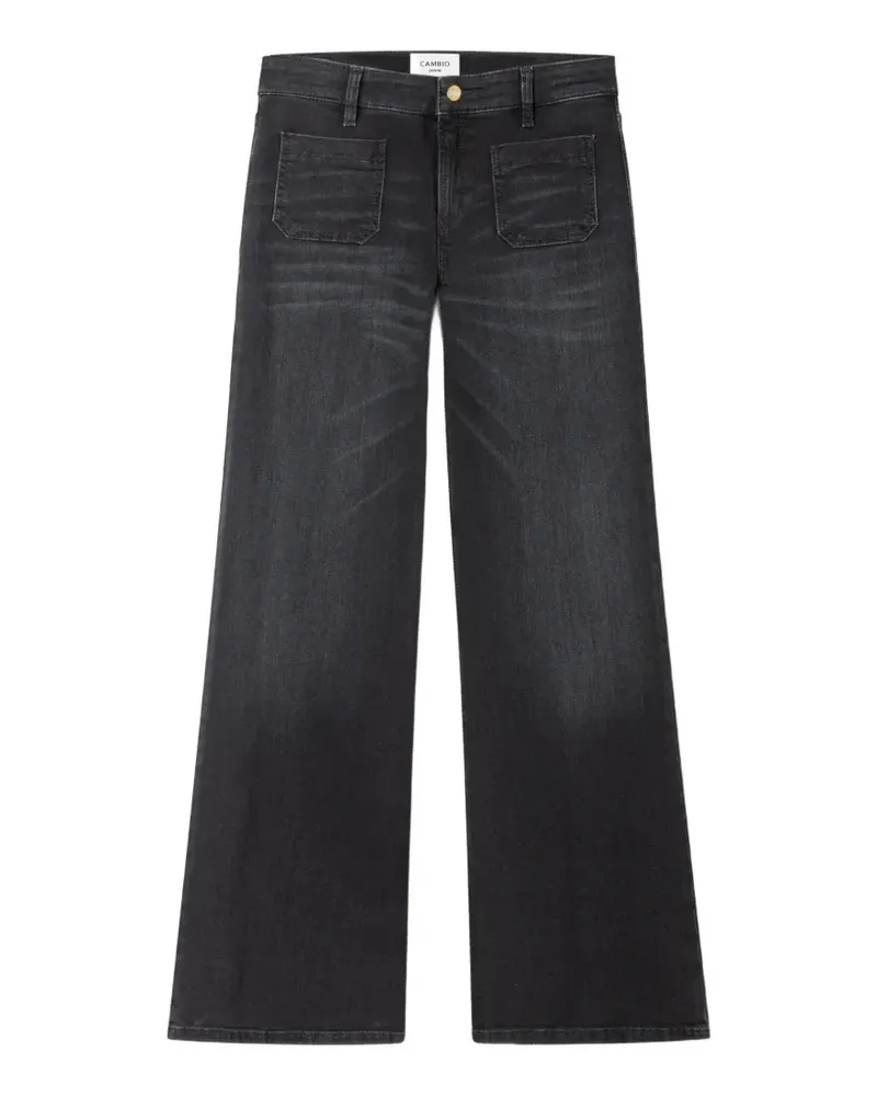Cambio Amara patch-pocket jeans - Schwarz Schwarz