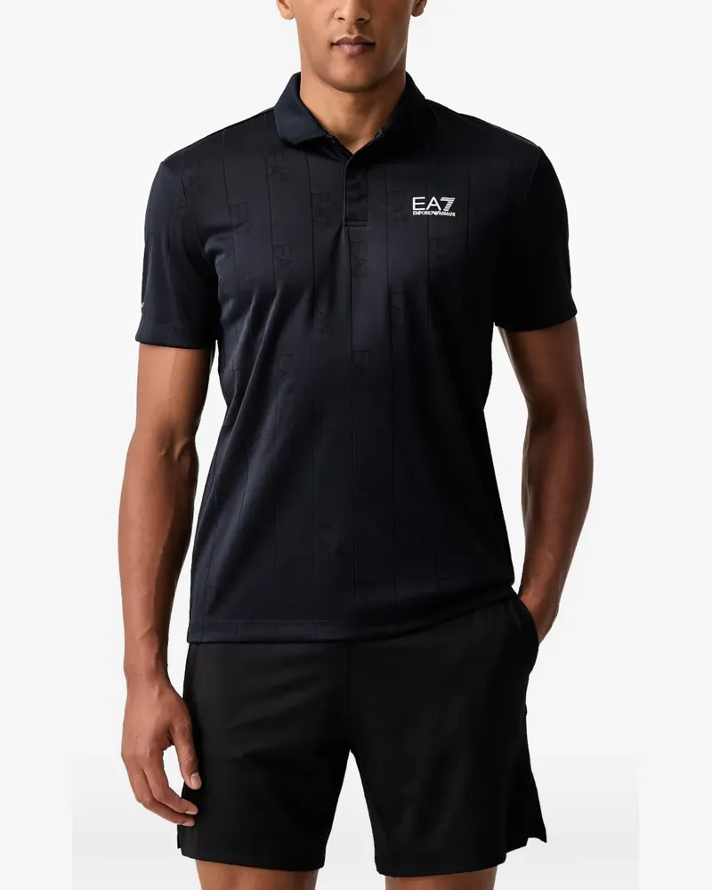 EA7 Poloshirt mit Golf Pro-Print - Blau Blau