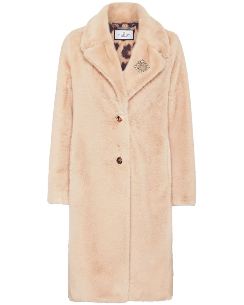 Philipp Plein Mantel aus Faux Fur - Nude Nude