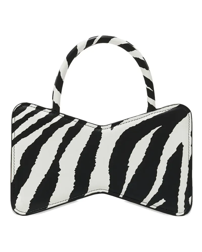 Mach & Mach zebra-print leather tote bag - Schwarz Schwarz