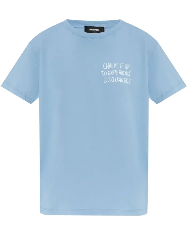 Dsquared2 T-Shirt mit Slogan-Print - Blau Blau