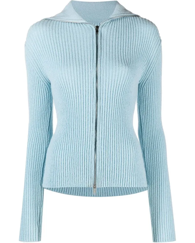 Nanushka Gerippter Cardigan mit Reißverschluss - Blau Blau