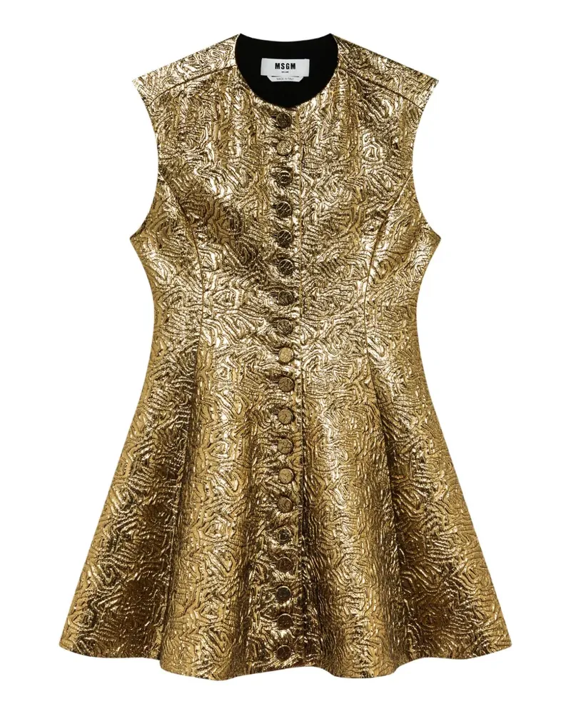 MSGM Strukturiertes Minikleid - Gold Gold