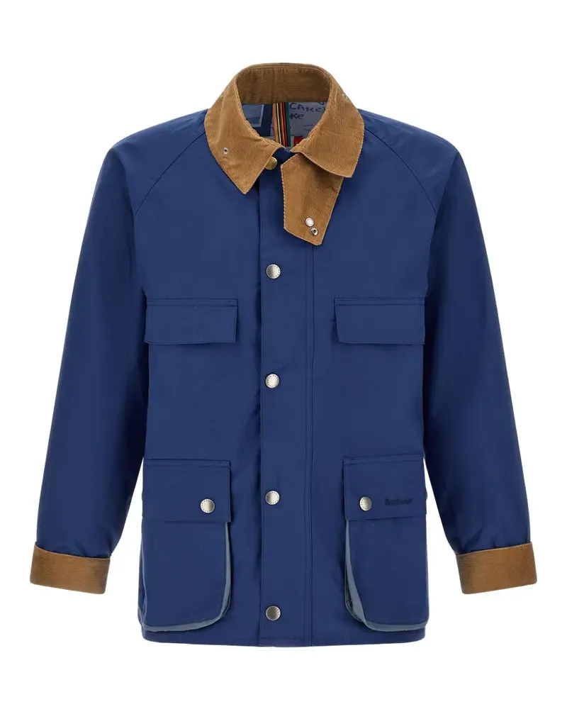 Barbour X Paul Smith corduroy-collar flap-pocket jacket - Blau Blau